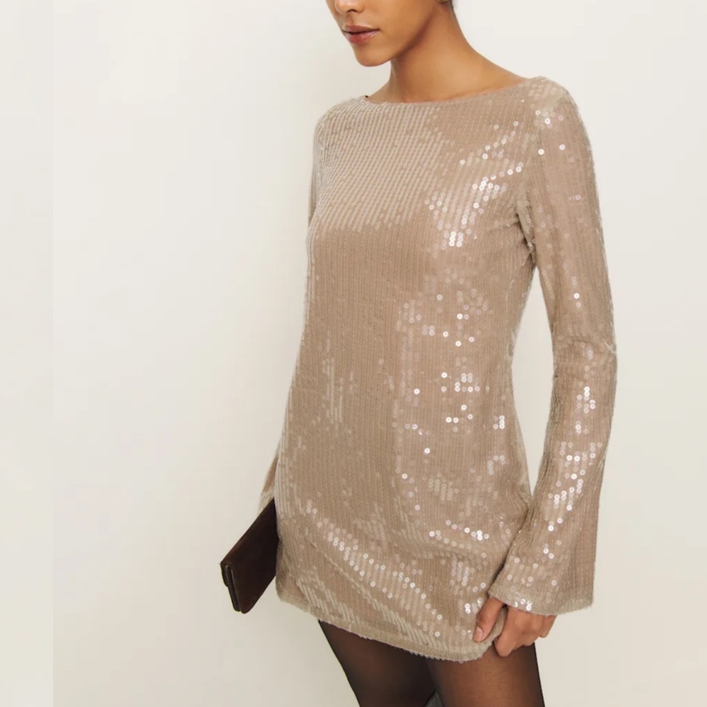 Reformation Sereia Dress in Champagne Sequin